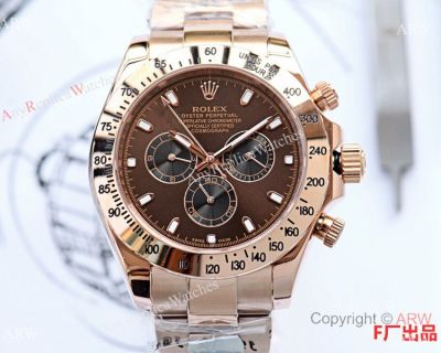 Replica Rolex Daytona Rose Gold Chocolate Dial Watch  Automatic
